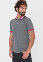 Camiseta Polo Gris-Fucsia-Negro HANG TEN de HANG TEN
