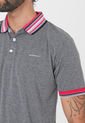 Camiseta Polo Gris-Fucsia-Negro HANG TEN de HANG TEN