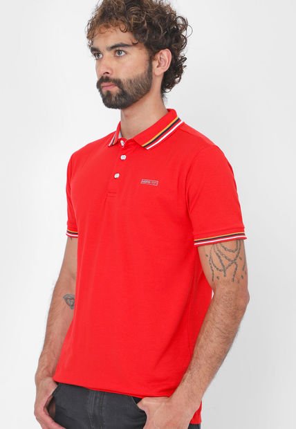 Polo Rojo-Amarillo-Blanco HANG TEN