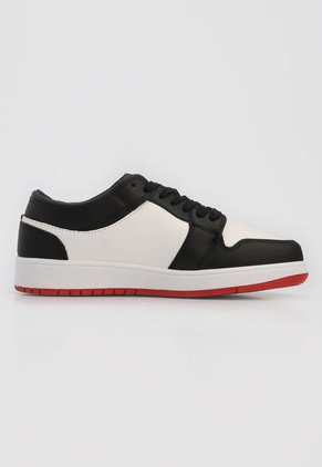 Tenis Lifestyle Blanco-Negro-Rojo HANG TEN