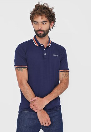Polo Azul-Naranja-Blanco HANG TEN