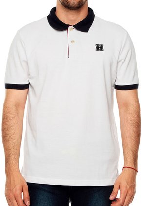 Camiseta Polo Blanco-Azul Harvard