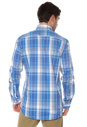 Camisa Azul-Blanco Harvard