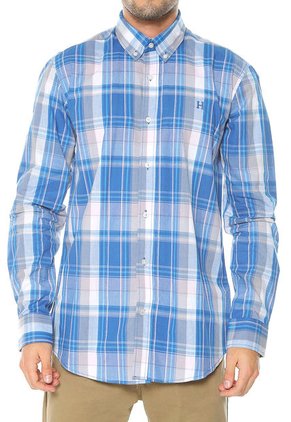 Camisa Azul-Blanco Harvard