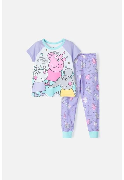 Pijama De Peppa Pig De Pantalón Largo Lila Para Niña 2T A 5T 4T