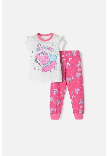 Pijama Peppa Pig Con Pantalón Largo Marfil Y Rosado Para Niña 2T A 5T 5T