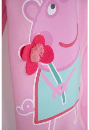 Buzo De Peppa Pig Rosado Abierto Con Capucha Para Niña 2T A 5T 4T