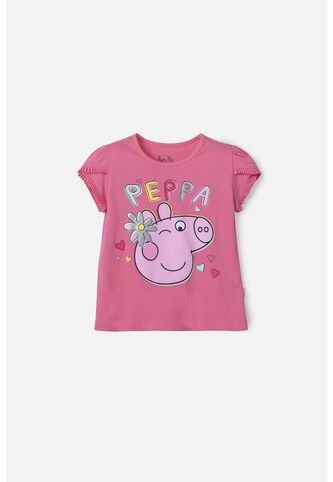 Camiseta De Peppa Pig Rosada Con Estampado Brillante Para Niña 2T A 5T 3T Hasbro