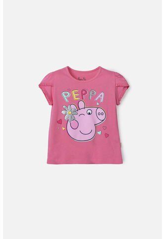 Camiseta De Peppa Pig Rosada Con Estampado Brillante Para Niña 2T A 5T 4T Hasbro