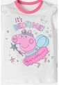 Pijama Peppa Pig Con Pantalón Largo Marfil Y Rosado Para Niña 2T A 5T 3T de Hasbro