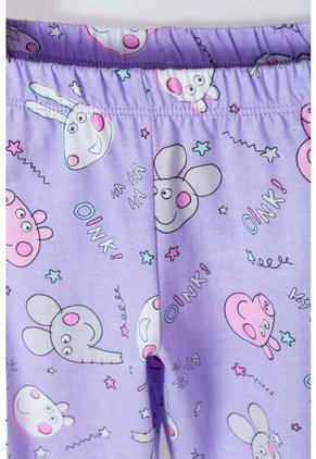 Pijama De Peppa Pig De Pantalón Largo Lila Para Niña 2T A 5T 5T