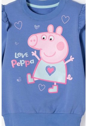 Buzo De Peppa Pig Morado De Diseño Cerrado Para Niña 2T A 5T 3T