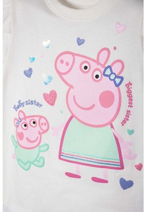 Camiseta De Peppa Pig Marfil Estampada En Frente Para Niña 2T A 5T 2T