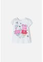 Camiseta De Peppa Pig Manga Corta Blanco Para Niña 2T A 5T 4T de Hasbro