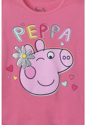 Camiseta De Peppa Pig Rosada Con Estampado Brillante Para Niña 2T A 5T 4T