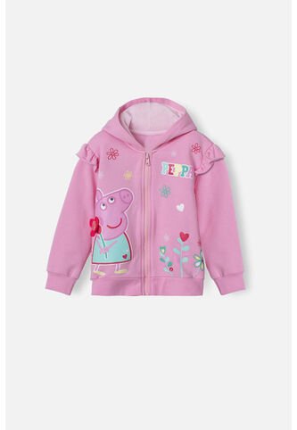 Buzo De Peppa Pig Rosado Abierto Con Capucha Para Niña 2T A 5T 4T Hasbro