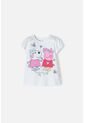 Camiseta De Peppa Pig Manga Corta Blanco Para Niña 2T A 5T 3T de Hasbro