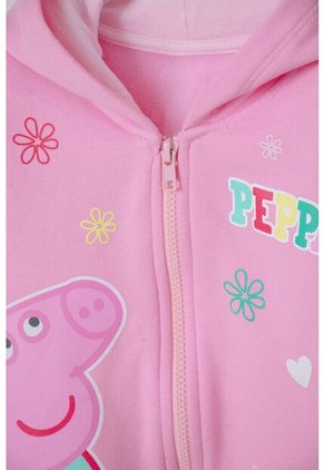 Buzo De Peppa Pig Rosado Abierto Con Capucha Para Niña 2T A 5T 3T