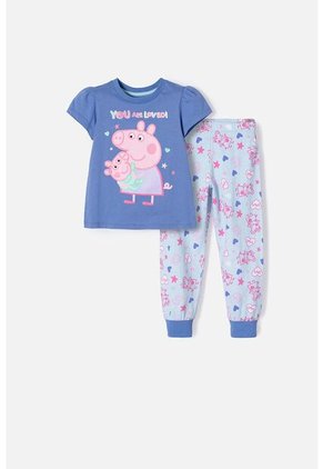 Pijama De Peppa Pig Multicolor De Camiseta Manga Corta Para Niña 2T A 5T 4T