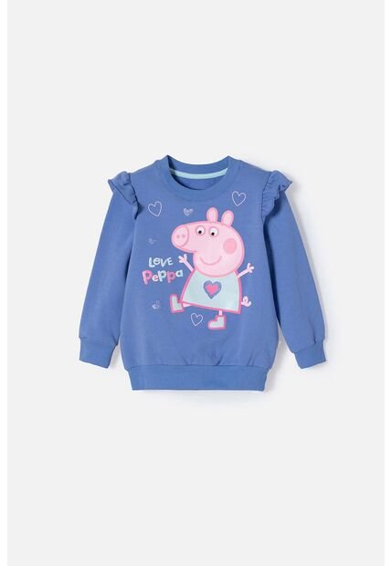Buzo De Peppa Pig Morado De Diseño Cerrado Para Niña 2T A 5T 5T