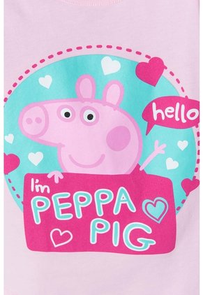 Camiseta De Peppa Pig Manga Corta Rosada Para Niña 2T A 5T 4T