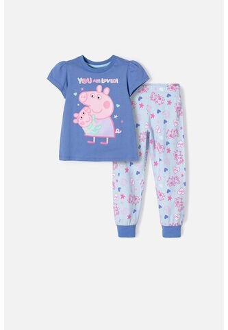 Pijama De Peppa Pig Multicolor De Camiseta Manga Corta Para Niña 2T A 5T 4T Hasbro