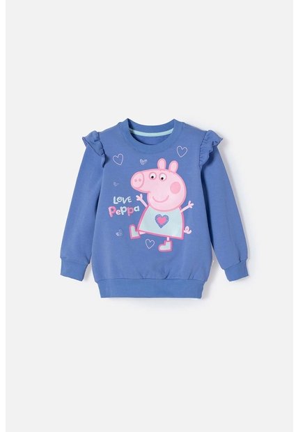 Buzo De Peppa Pig Morado De Diseño Cerrado Para Niña 2T A 5T 2T
