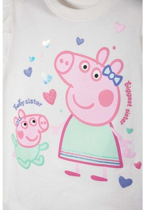 Camiseta De Peppa Pig Marfil Estampada En Frente Para Niña 2T A 5T 5T