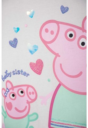Camiseta De Peppa Pig Marfil Estampada En Frente Para Niña 2T A 5T 5T