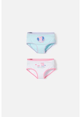 Pack X2 Panties De Peppa Pig Azul Y Blanco Niña 2T A 5T 4T Hasbro