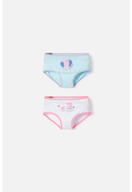 Pack X2 Panties De Peppa Pig Azul Y Blanco Niña 2T A 5T 4T