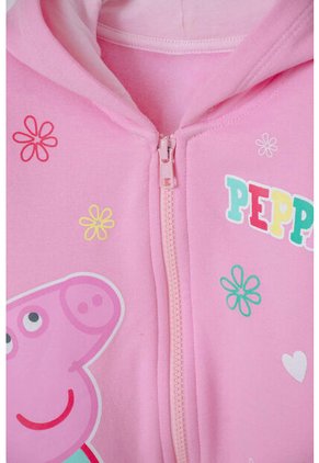 Buzo De Peppa Pig Rosado Abierto Con Capucha Para Niña 2T A 5T 4T