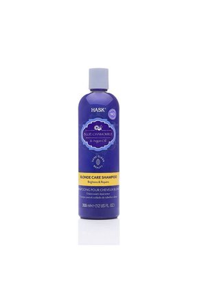 Shampoo Hask Para Cabellos Rubios Con Manzanilla Azul Y Aceite De Argán 355ml