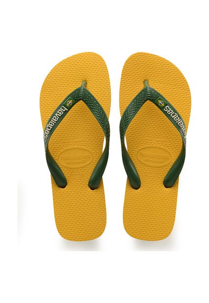 Sandalias Amarillo Havaianas Logo Brasil