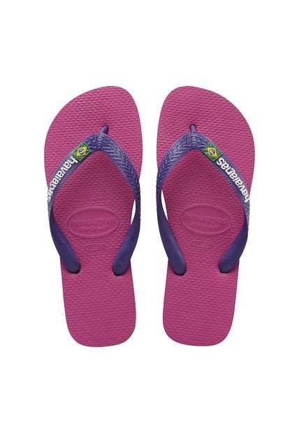 Sandalias Morado Havaianas Logo Brasil