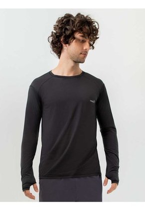 Camiseta Deportiva Manga Larga Hawai Negro