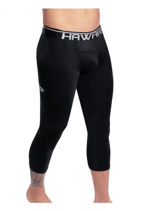 Lycra Capri Deportiva Hombre Hawai Negro
