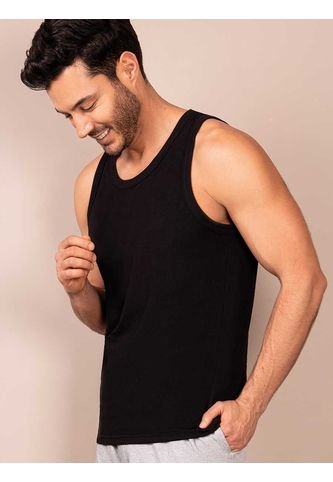 Camisilla Básica Hombre Negro Hawai-Haby