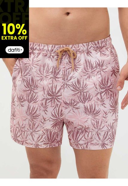Pantaloneta De Baño Corta Hawai Rosa