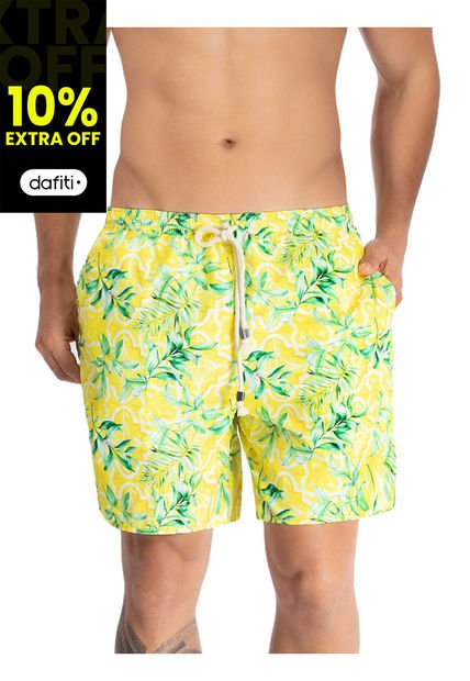 Pantaloneta De Baño Corta Hawai Amarillo