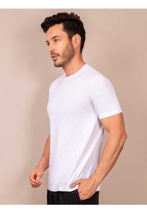 Camiseta Básica Hombre Cuello Redondo Blanco