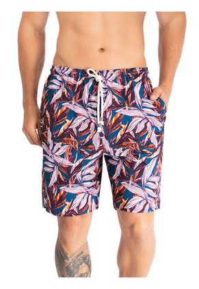 Pantaloneta De Baño Larga Hawai Azul Petróleo