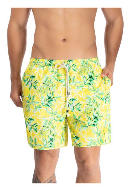 Pantaloneta De Baño Corta Hawai Amarillo