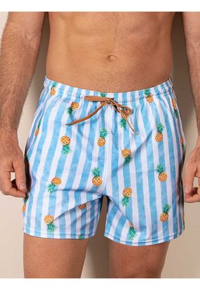 Pantaloneta De Baño Corta Hawai Azul