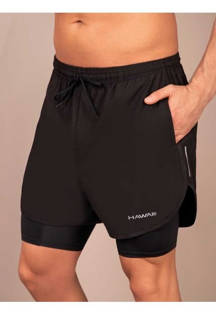 Pantaloneta Deportiva Corta Hawai Negro
