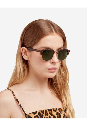 Gafas De Sol Polarizadas Hawkers Hombre Y Mujer CLASSIC ROUNDED. Carey/Verde
