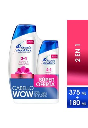 Champu H&S 2En1 Suave Manejable Fco 375Ml+Cha H&S 2En1 Sua M