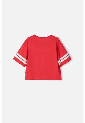 Camiseta De Hello Kitty Manga Corta Rojo/rosado Para Niña 14