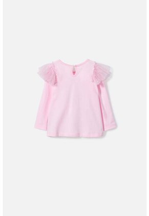 Camiseta De Hello Kitty Rosada Manga Larga Para Bebé Niña 6-9