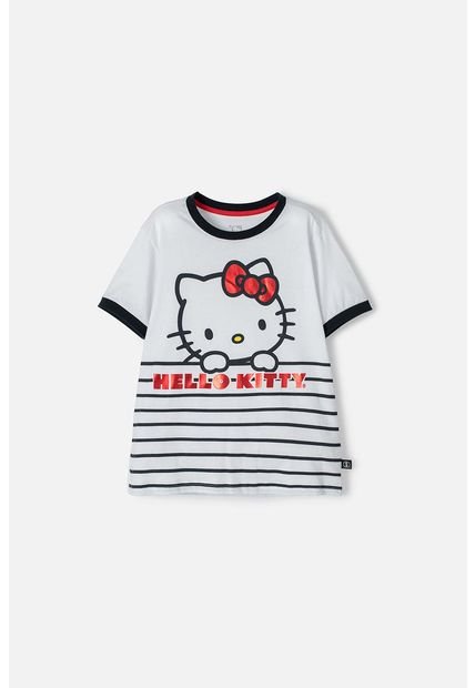 Camiseta De Hello Kitty Manga Corta Blanco, Rojo Y Azul Para Niña 6